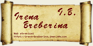 Irena Breberina vizit kartica